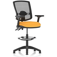 Eclipse Plus II High Rise Deluxe Mesh Back Operator Chair, Senna Yellow, With Height Adjustable And Folding Arms