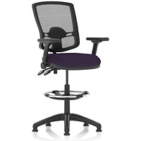 Eclipse Plus II High Rise Deluxe Mesh Back Operator Chair, Tansy Purple, With Height Adjustable And Folding Arms