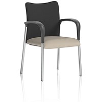 Academy Black Back Visitor Chair With Arms, Quest Salt