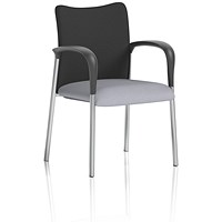 Academy Black Back Visitor Chair With Arms, Quest Shell