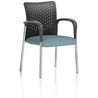 Academy Black Nylon Back Visitor Chair With Arms, Rivet Quench