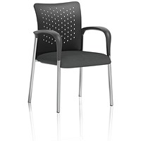 Academy Black Nylon Back Visitor Chair With Arms, Quest Mussel