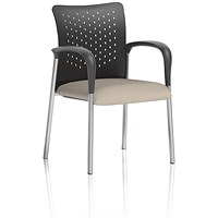 Academy Black Nylon Back Visitor Chair With Arms, Quest Salt