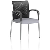 Academy Black Nylon Back Visitor Chair With Arms, Quest Shell
