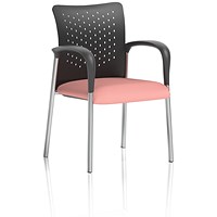 Academy Black Nylon Back Visitor Chair With Arms, Quest Shrimp