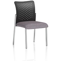 Academy Black Nylon Back Visitor Chair, Rivet Fuse