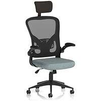 Ace Executive Mesh Back Chair With Headrest, Folding Arms, Rivet Tensile