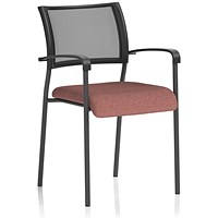 Brunswick Black Frame Mesh Back Chair, With Arms, Rivet Forge