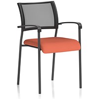 Brunswick Black Frame Mesh Back Chair, With Arms, Quest Crab