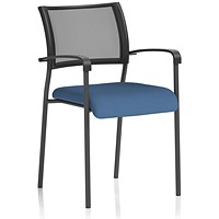 Brunswick Black Frame Mesh Back Chair, With Arms, Quest Limpet