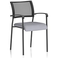 Brunswick Black Frame Mesh Back Chair, With Arms, Quest Shell
