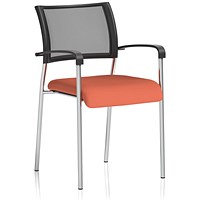 Brunswick Chrome Frame Mesh Back Chair, With Arms, Quest Crab