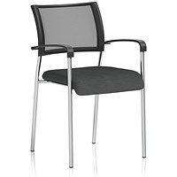 Brunswick Chrome Frame Mesh Back Chair, With Arms, Quest Mussel