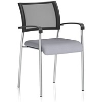 Brunswick Chrome Frame Mesh Back Chair, With Arms, Quest Shell