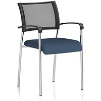 Brunswick Chrome Frame Mesh Back Chair, With Arms, Quest Whelk