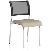 Brunswick Chrome Frame Mesh Back Chair, Quest Salt