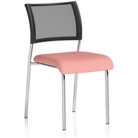 Brunswick Chrome Frame Mesh Back Chair, Quest Shrimp