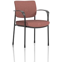 Brunswick Deluxe Black Frame Visitor Chair, With Arms, Rivet Forge