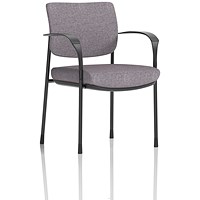 Brunswick Deluxe Black Frame Visitor Chair, With Arms, Rivet Fuse