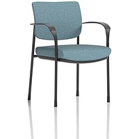 Brunswick Deluxe Black Frame Visitor Chair, With Arms, Rivet Quench