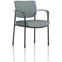 Brunswick Deluxe Black Frame Visitor Chair, With Arms, Rivet Tensile