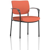 Brunswick Deluxe Black Frame Visitor Chair, With Arms, Quest Crab