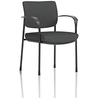 Brunswick Deluxe Black Frame Visitor Chair, With Arms, Quest Mussel