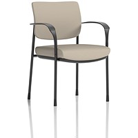 Brunswick Deluxe Black Frame Visitor Chair, With Arms, Quest Salt