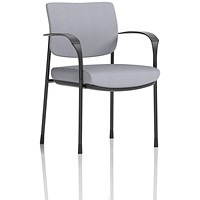 Brunswick Deluxe Black Frame Visitor Chair, With Arms, Quest Shell