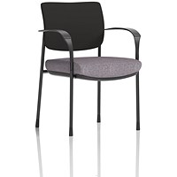 Brunswick Deluxe Black Frame Black Back Visitor Chair, With Arms, Rivet Fuse Brunswick Deluxe Black Frame Black Back Visitor Chair, With Arms, Rivet Fuse