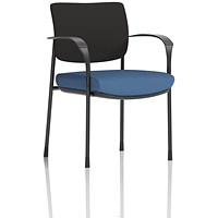Brunswick Deluxe Black Frame Black Back Visitor Chair, With Arms, Quest Limpet