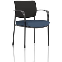 Brunswick Deluxe Black Frame Black Back Visitor Chair, With Arms, Quest Whelk