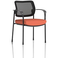 Brunswick Deluxe Black Frame Mesh Back Visitor Chair, With Arms, Quest Crab