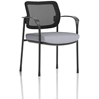 Brunswick Deluxe Black Frame Mesh Back Visitor Chair, With Arms, Quest Shell