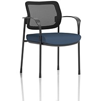 Brunswick Deluxe Black Frame Mesh Back Visitor Chair, With Arms, Quest Whelk