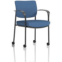 Brunswick Deluxe Black Frame Visitor Chair, With Arms and Castors, Quest Limpet