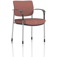 Brunswick Deluxe Chrome Frame Visitor Chair, With Arms, Rivet Forge