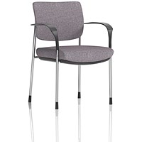 Brunswick Deluxe Chrome Frame Visitor Chair, With Arms, Rivet Fuse