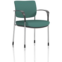 Brunswick Deluxe Chrome Frame Visitor Chair, With Arms, Quest Kelp