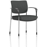 Brunswick Deluxe Chrome Frame Visitor Chair, With Arms, Quest Mussel