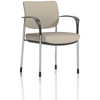 Brunswick Deluxe Chrome Frame Visitor Chair, With Arms, Quest Salt
