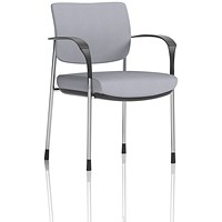 Brunswick Deluxe Chrome Frame Visitor Chair, With Arms, Quest Shell