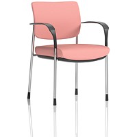 Brunswick Deluxe Chrome Frame Visitor Chair, With Arms, Quest Shrimp