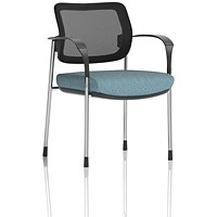 Brunswick Deluxe Chrome Frame Mesh Back Visitor Chair, With Arms, Rivet Quench