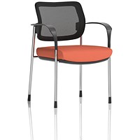 Brunswick Deluxe Chrome Frame Mesh Back Visitor Chair, With Arms, Quest Crab