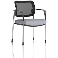 Brunswick Deluxe Chrome Frame Mesh Back Visitor Chair, With Arms, Quest Shell