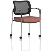 Brunswick Deluxe Chrome Frame Mesh Back Visitor Chair, With Arms and Castors, Rivet Forge Brunswick Deluxe Chrome Frame Mesh Back Visitor Chair, With Arms and Castors, Rivet Forge