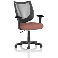 Camden Mesh Back Chair, Fixed Height Arms, Rivet Forge