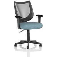 Camden Mesh Back Chair, Fixed Height Arms, Rivet Quench