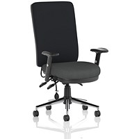 Chiro High Black Back Chair, Height Adjustable Arms, Quest Mussel